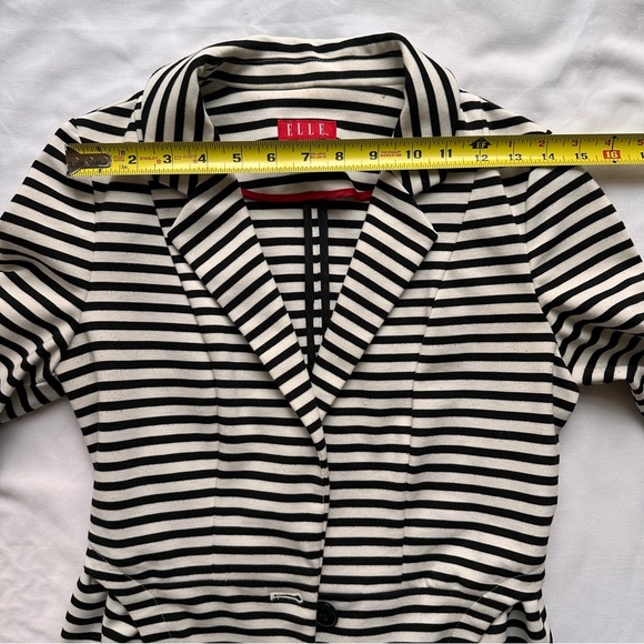 Elle Black and White Striped Knit Blazer, XS - Picture 7 of 13